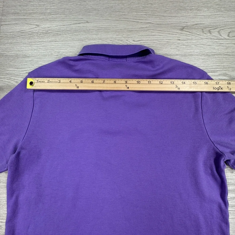 Polo Ralph Lauren Men's Polo Shirt Purple Medium Short Sleeve Yellow Pony Logo